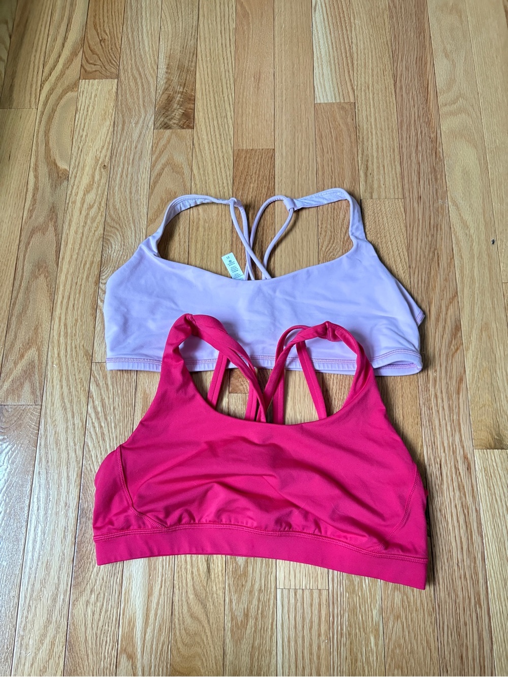 Lululemon Sports Bras in Light Pink & Bright Pink